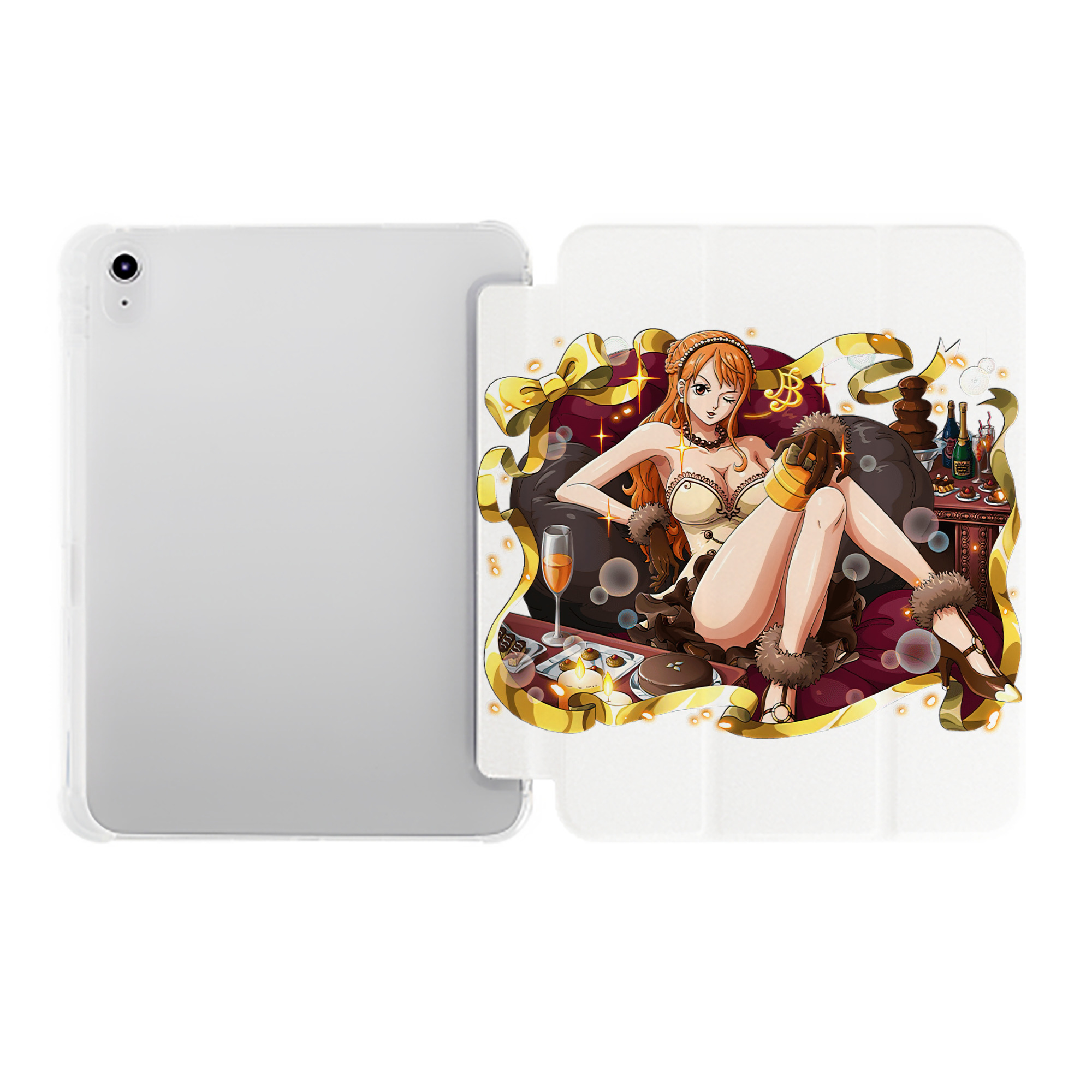 （画像用） ワンピース ナミ ONE PIECE Nami IPad ケース ペン収納付き 三つ折りスタンド PUレザー×シリコン 対応機種9.5/10.5/10.9インチ